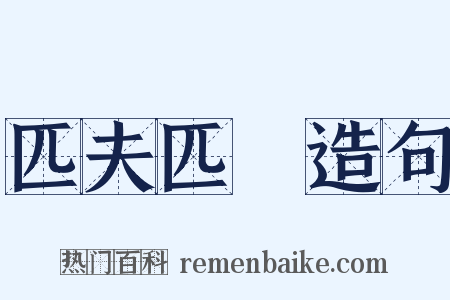 匹夫匹婦造句是什么意思的图片